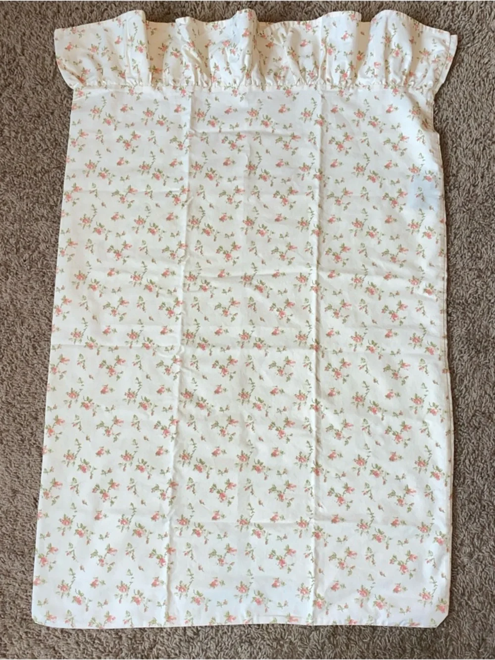 VTG Ralph Lauren Full Double Flat Sheet 2 King Pillowcases Cottage Floral Ruffle